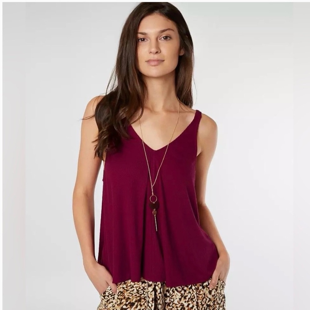 Ribbed Free People Dani Tank - Sangria